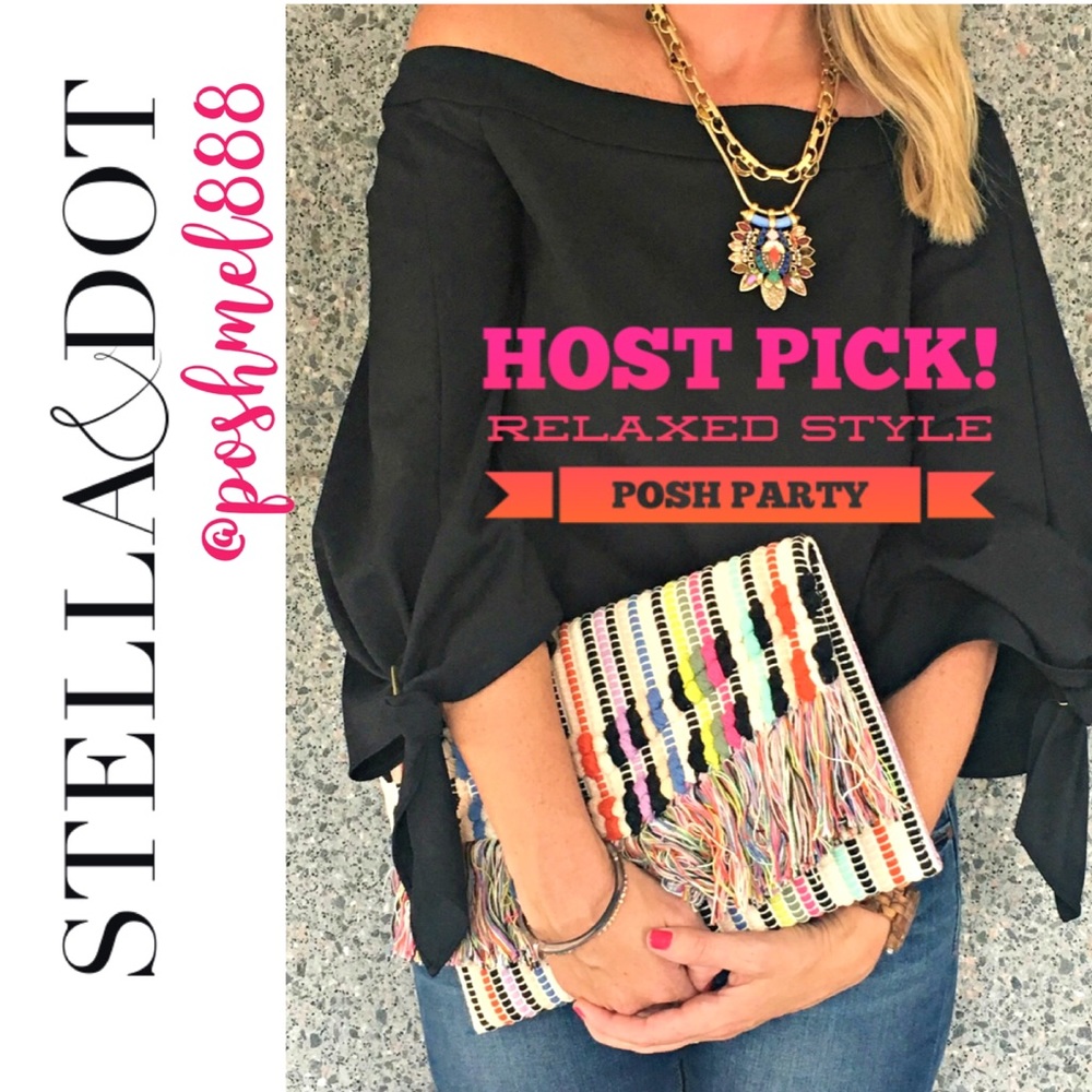 Stella & Dot | Boho Chic Colorful Macramé Rainbow Clutch - Picture 1 of 14
